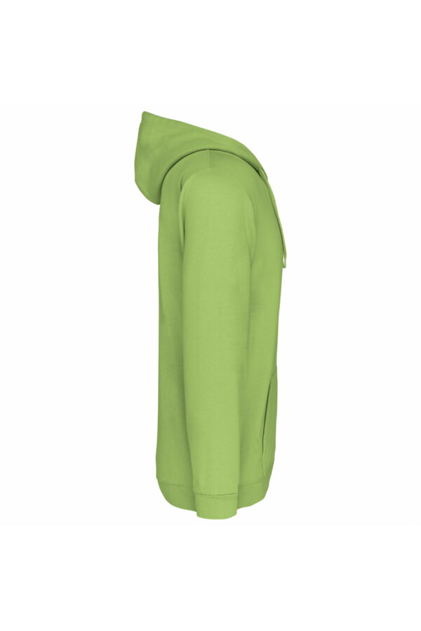 Sweat-shirt zippé capuche unisexe lime – Image 3