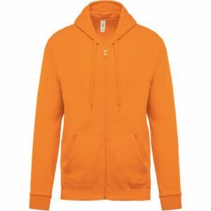 Sweat-shirt zippé capuche unisexe orange