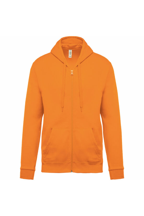 Sweat-shirt zippé capuche unisexe orange