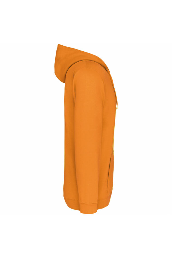 Sweat-shirt zippé capuche unisexe orange – Image 3