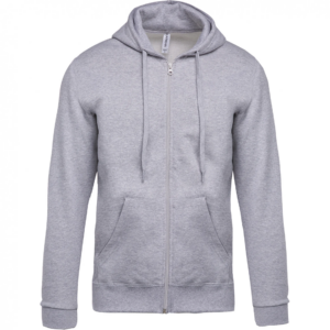 Sweat-shirt zippé capuche unisexe oxford grey