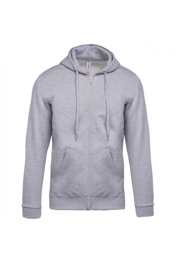 Sweat-shirt zippé capuche unisexe oxford grey