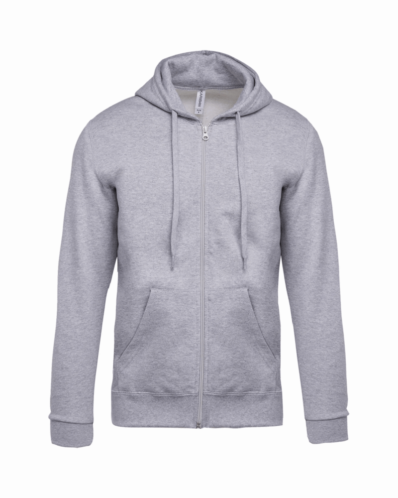 Sweat-shirt zippé capuche unisexe oxford grey