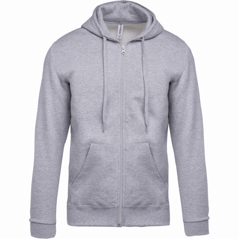Sweat-shirt zippé capuche unisexe oxford grey