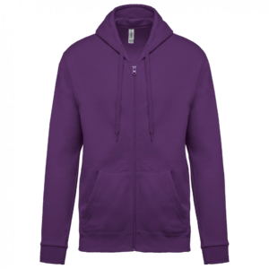 Sweat-shirt zippé capuche unisexe purple
