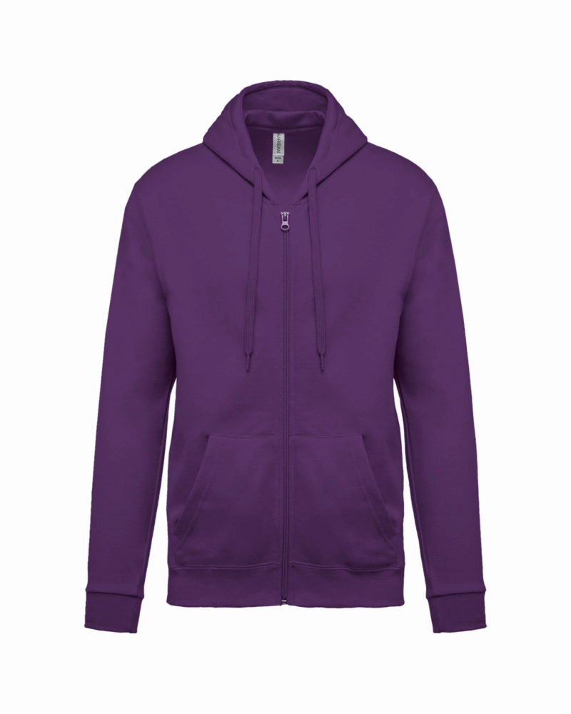 Sweat-shirt zippé capuche unisexe purple