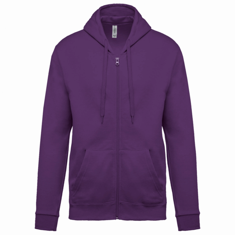 Sweat-shirt zippé capuche unisexe purple