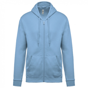 Sweat-shirt zippé capuche unisexe sky blue