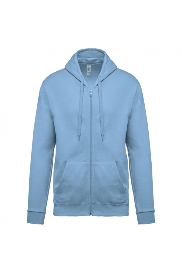 Sweat-shirt zippé capuche unisexe sky blue