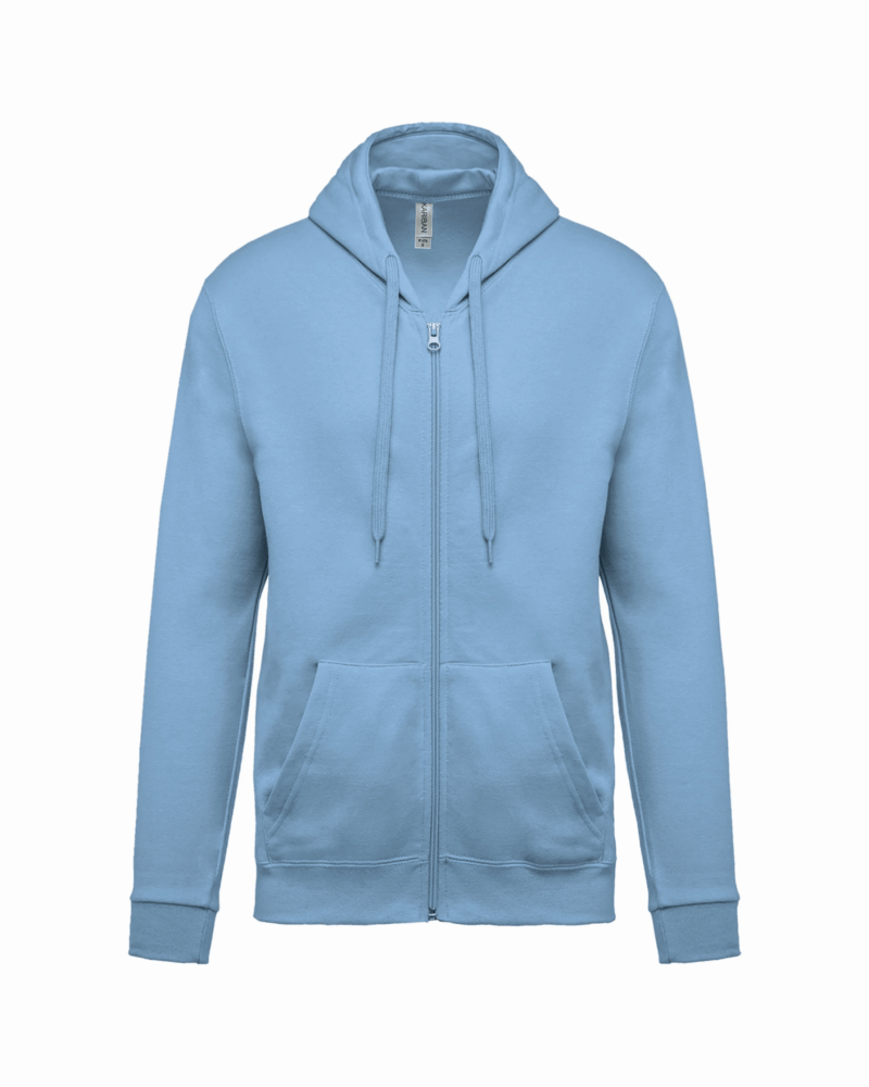 Sweat-shirt zippé capuche unisexe sky blue