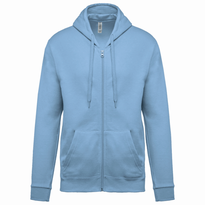 Sweat-shirt zippé capuche unisexe sky blue