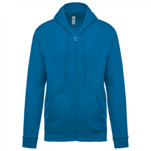 Sweat-shirt zippé capuche unisexe tropical blue