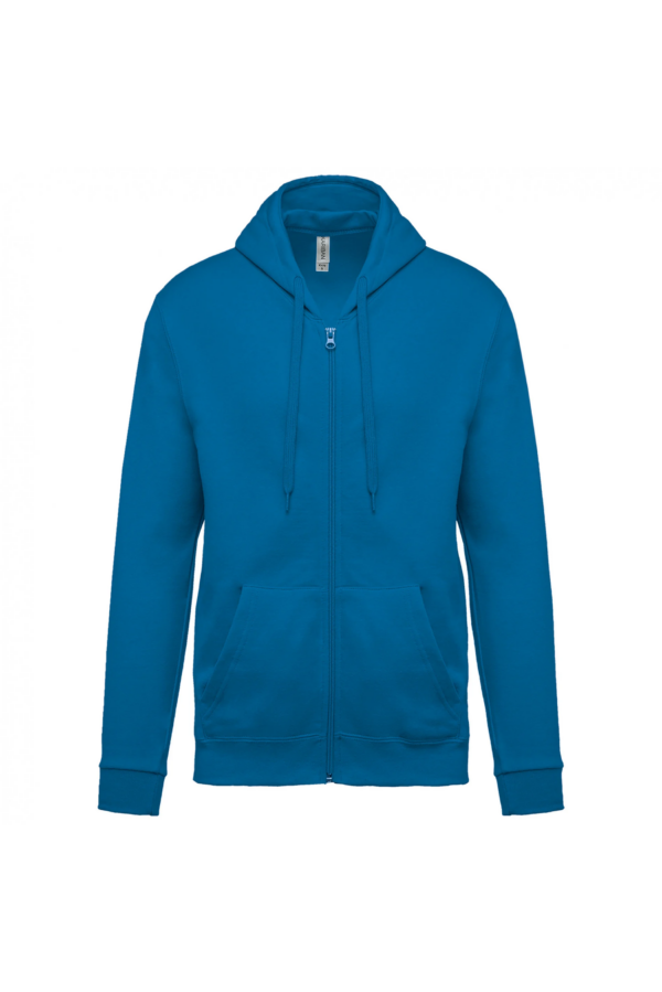 Sweat-shirt zippé capuche unisexe tropical blue