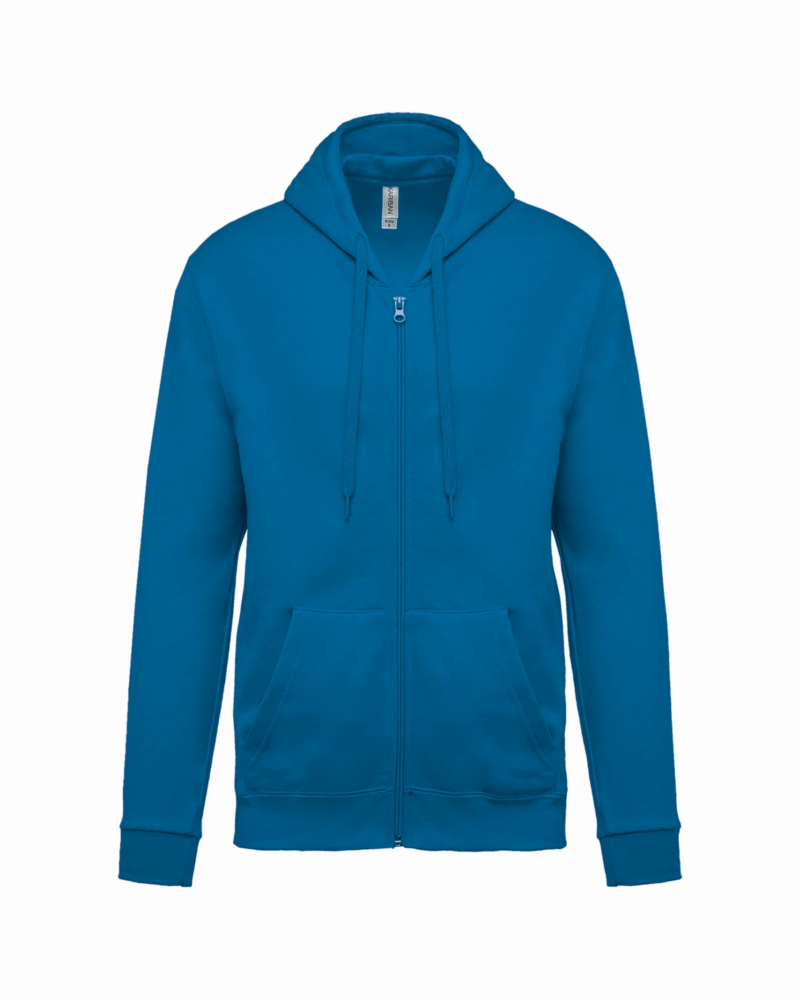 Sweat-shirt zippé capuche unisexe tropical blue