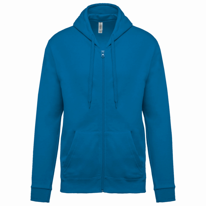 Sweat-shirt zippé capuche unisexe tropical blue