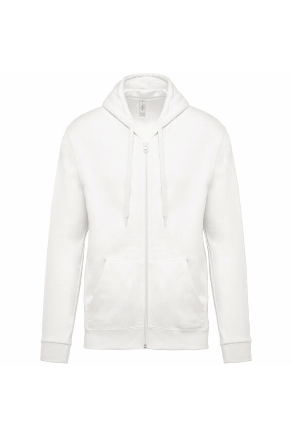 Sweat-shirt zippé capuche unisexe white