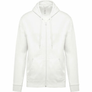 Sweat-shirt zippé capuche unisexe white