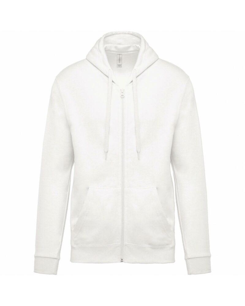 Sweat-shirt zippé capuche unisexe white