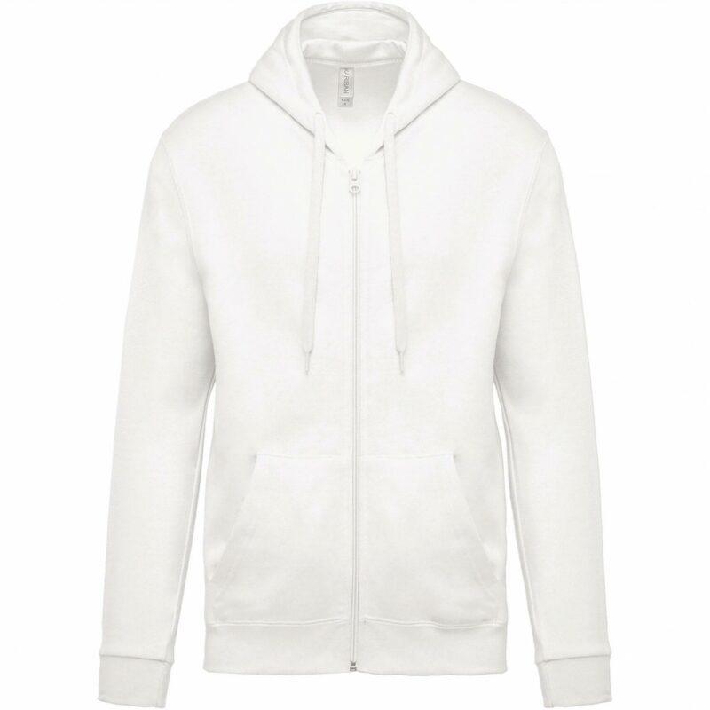Sweat-shirt zippé capuche unisexe white