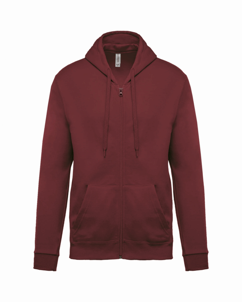 Sweat-shirt zippé capuche unisexe wine