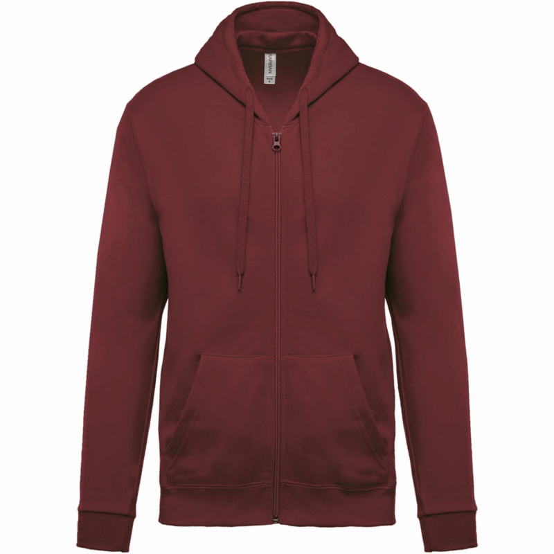 Sweat-shirt zippé capuche unisexe wine