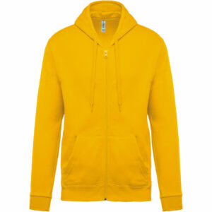 Sweat-shirt zippé capuche unisexe yellow