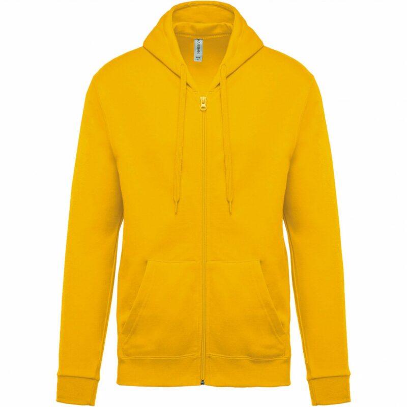 Sweat-shirt zippé capuche unisexe yellow