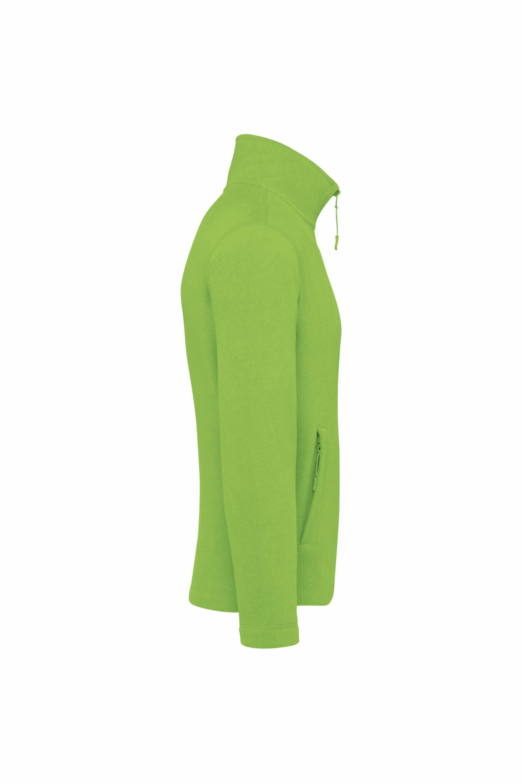Veste micropolaire zippée lime manche