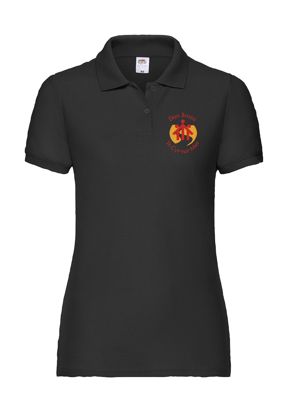 Polo Noir Manches Courtes Femme Don Bosco