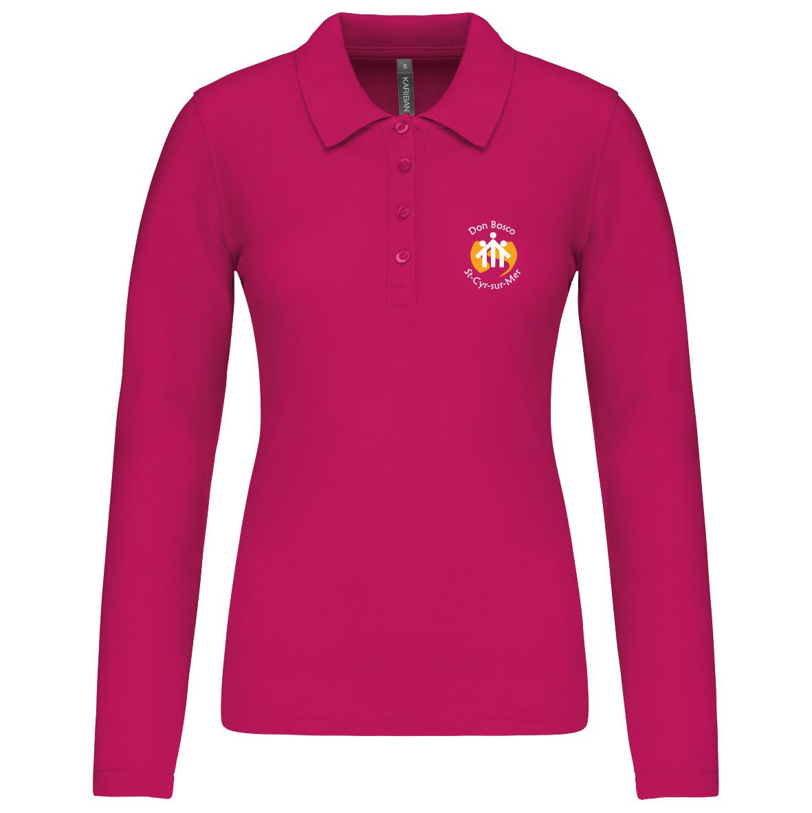 POLO MANCHES LONGUES FEMME DON BOSCO FUSHIA