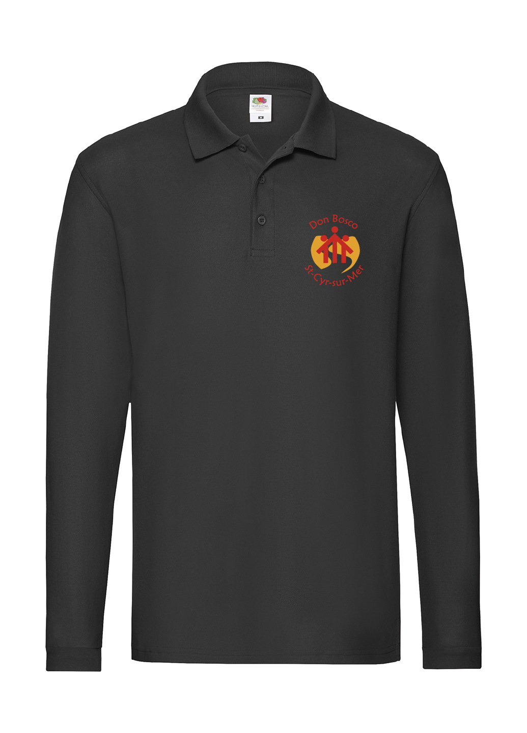 Polo Noir Manches Longues Adulte Don Bosco