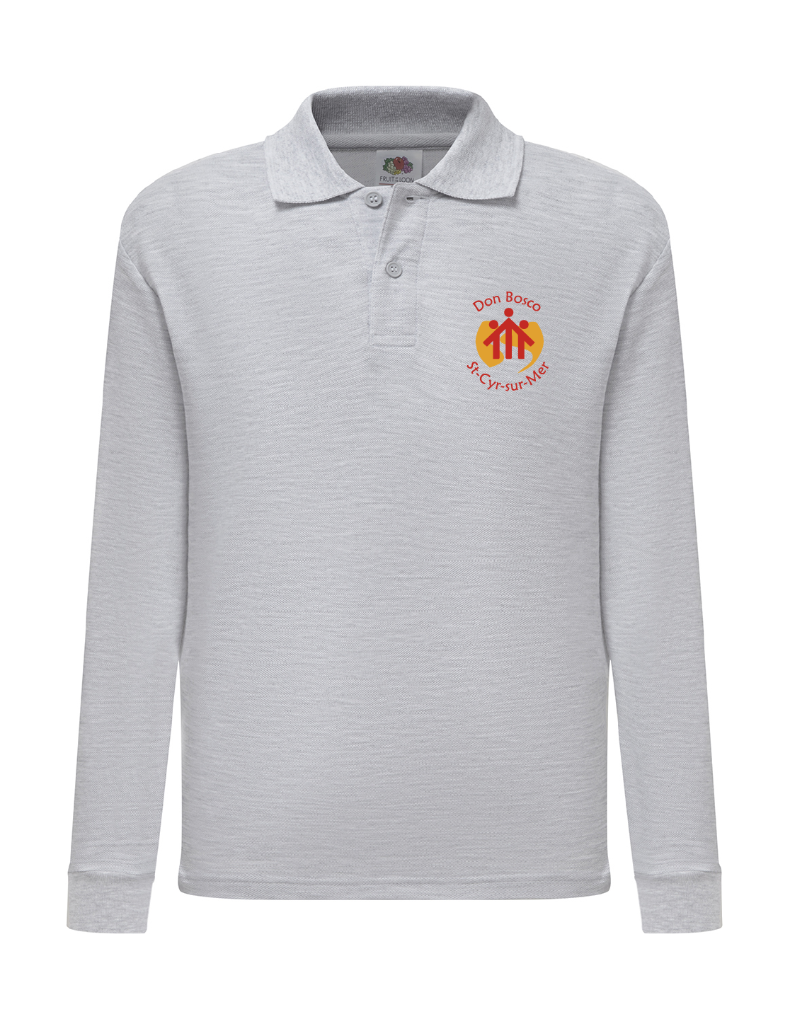 Polo Gris chiné Manches Longues Enfant Don Bosco