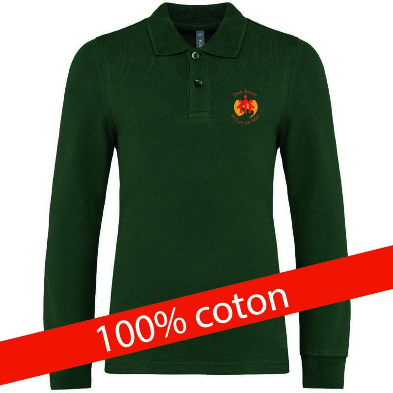 Polo enfant manches longues Don Bosco 100% coton