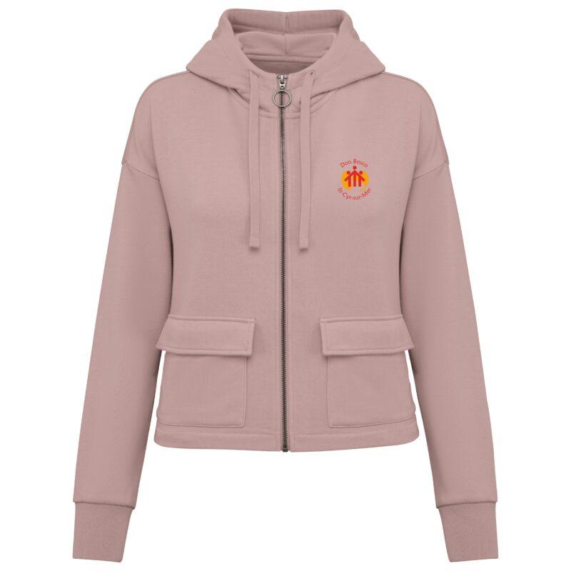 Sweat-shirt écoresponsable zippé à capuche French Terry femme Don Bosco