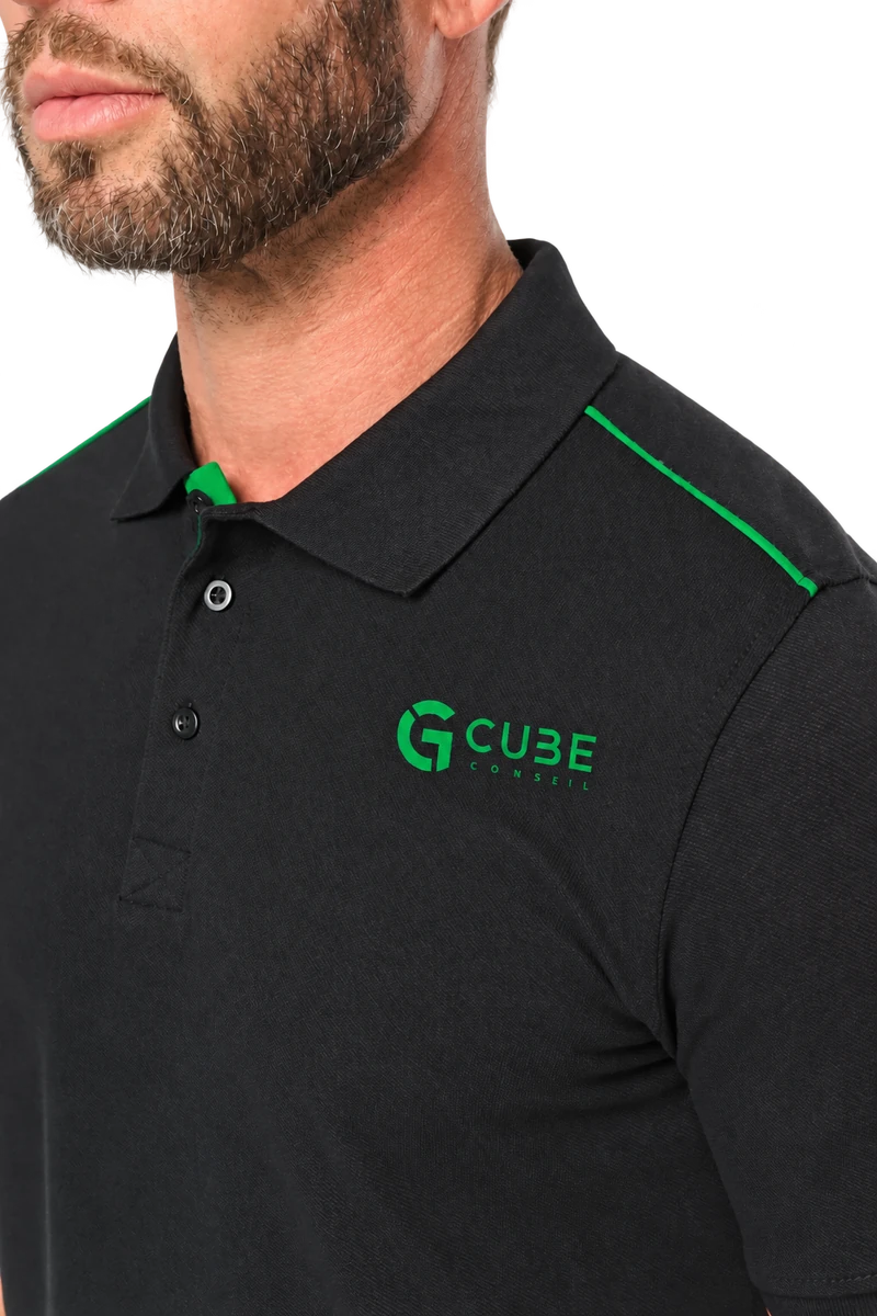 Polo Day To Day contrasté manches courtes homme G-Cube – Image 1